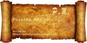 Pszotka Márk névjegykártya